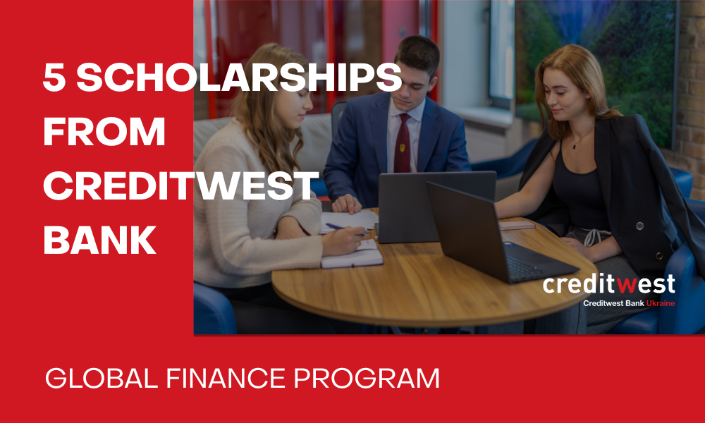 Grants for studying in the Global Finance program: Apply for one of Creditwest Bank's five scholarships! 